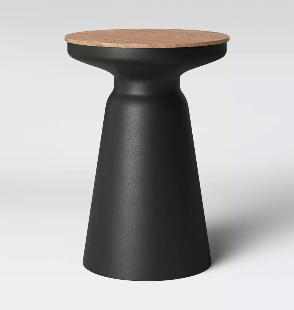 Gino Turned Drum Accent Table Black — view 1